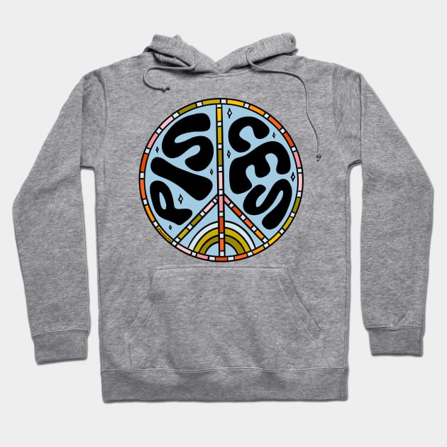 Pisces Peace Sign Hoodie by Doodle by Meg